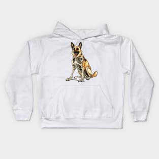 Skeleton German Shepherd Dog Kids Hoodie